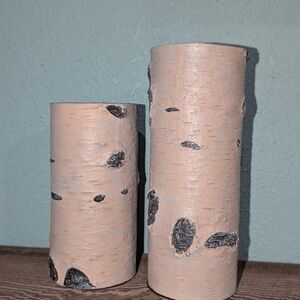 Rustic Birch Bark Candle‎ Holders